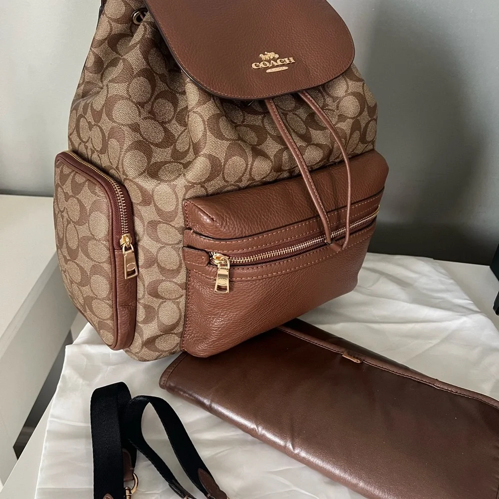 Coach Baby Backpack Diaper Bag  In Signature Canvas